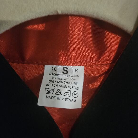 Silk Vintage Black & Red Dragon Kimono Style Long Sleeve Top S Vietnam Minh Than - Picture 7 of 12